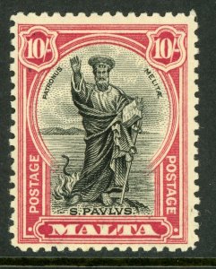 Malta 1926 Postage Commemoratives 10' Carmine & Black Scott 147 Mint A300 ⭐⭐⭐