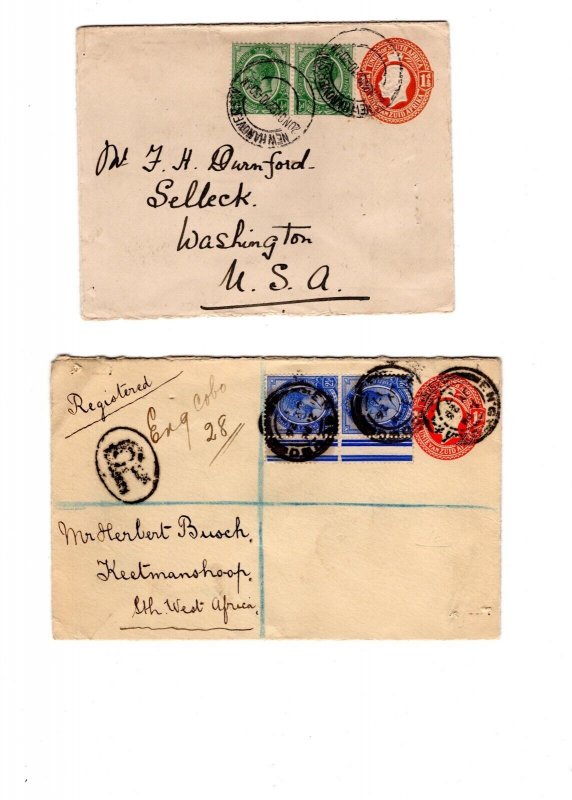 SOUTH AFRICA 1930'S COLLECTION OF  7 COVERS 5 ARE REGISTERED