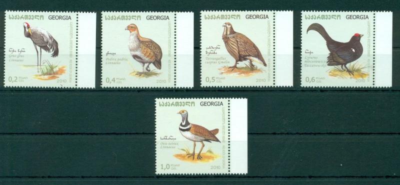 Birds Vögel Fauna Animals Georgia 5 MNH stamps set 