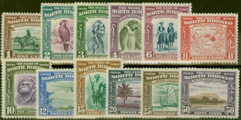 North Borneo 1939 set of 12 to 50c SG303-314 Mtd Mint