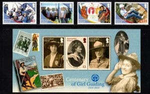 ASCENSION 2010 Girl Guides; Scott 998-1002, SG 1069-73; MNH