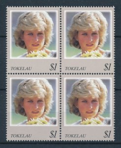 [112099] Tokelau 1998 Royalty Princess of Wales Lady Diana Block of 4 MNH