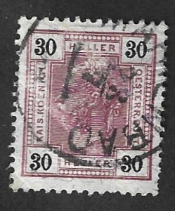 AUSTRIA Scott #100a Used 30h Franz Joseph stamp 2022 CV $1.60