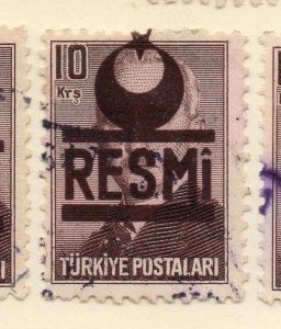 Turkey 1955-56 Optd Resmi Star & Crescent Issue Fine Used 10k. 085967