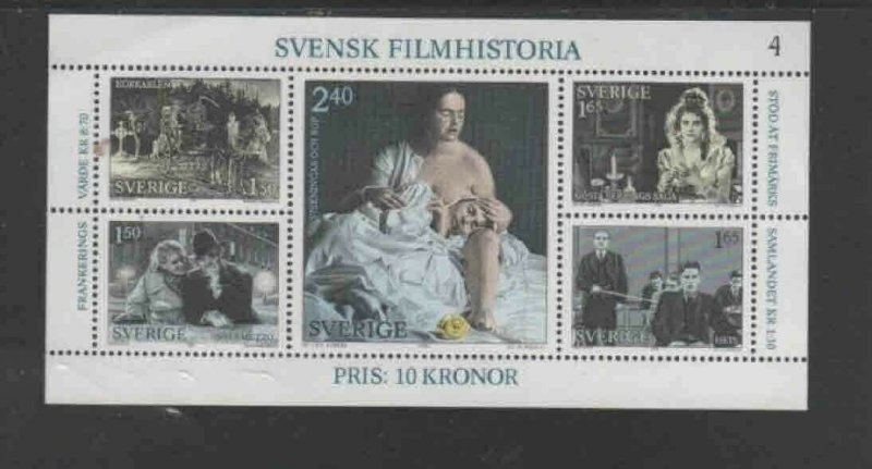 SWEDEN #1386 1980 SWEDISH FILMS MINT VF NH O.G S/S dd