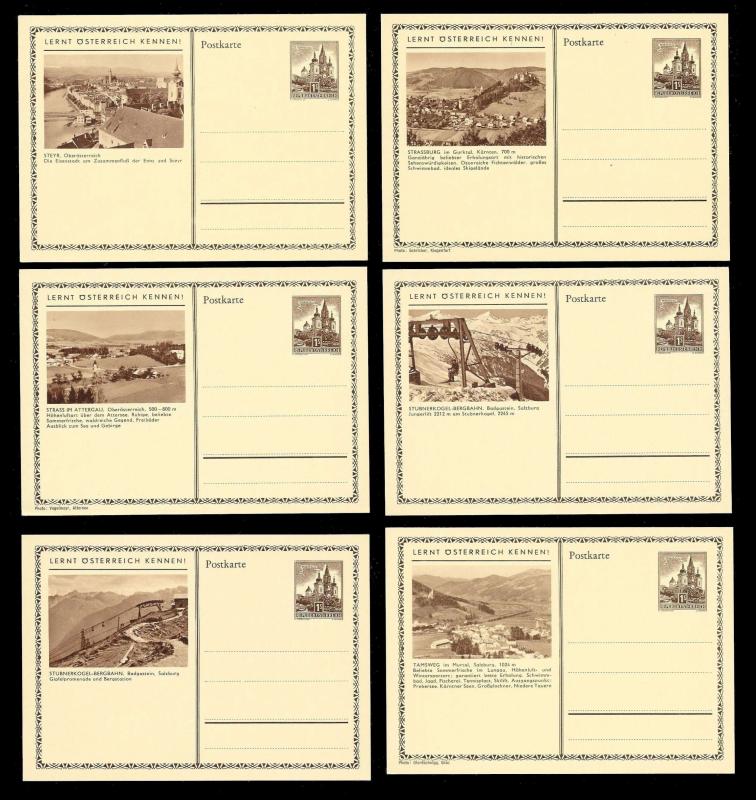 AUSTRIA (108) Scenery View Mixed Face Value Postal Cards c1950s ALL MINT UNUSED