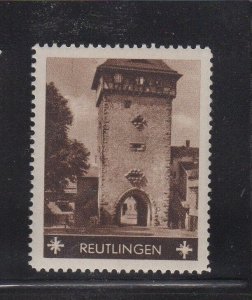 German Tourism Advertising Stamp- Cities, Towns & Landmarks - Reutlingen - MNH