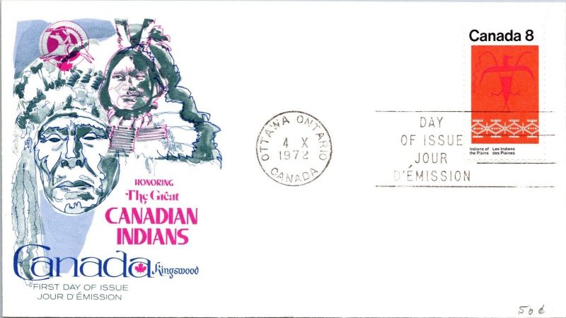 Canada 1972 FDC - The Giant Canadian Indians - Ottawa Ont - J8858