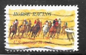 USA 1528: 10c Horses Rounding Turn, used, F-VF