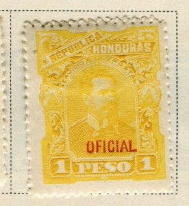 HONDURAS; 1891 early classic Official issue fine Mint hinged 1P. value