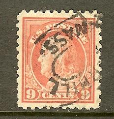 Scott #432, 9c Franklin, P10, Wmk, F-VF Centering, Used