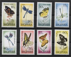 ALBANIA, BUTTERFLIES MNH SET FROM 1966