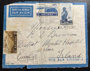 1939 Addis Ababa Ethiopia Airmail Front Cover To Mental Hospital Ennis Ireland