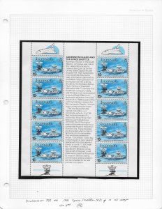 Ascension 273 Space Shuttle Tracking Station mini-sheet MNH c.v. $4.00