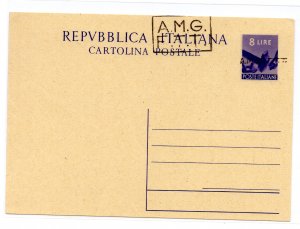 Trieste A - Democratic 8 l. CP no. C 2A hand overprint type A
