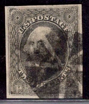 US Stamp #17 12c Washington USED SCV $250. Massive Stamp, 4 Full Margins!!