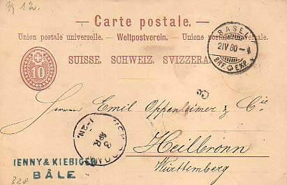 Switzerland, Government Postal Card