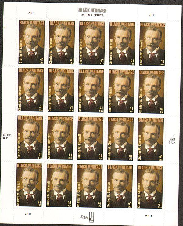 US #4222 Mint Sheet Charles W. Chesnutt black heritage