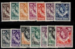 NORTHERN RHODESIA QEII SG61-74, 1953 complete set, NH MINT. Cat £95.