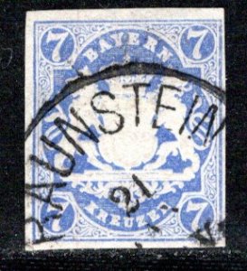 German States Bavaria Scott # 19, used