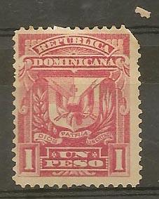 DOMINICAN REPUBLIC STAMP VFU  1P. COAT OF ARMS 1885-91#C2