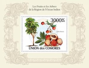 COMORES 2010 SHEET FRUITS AND TREES OF THE REGION INDIAN OCEAN ARBRES cm10125b