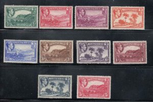 MONTSERRAT # 92-101 VF-MLH KGV1 ISSUES TO 5sh CAT VALUE $38+