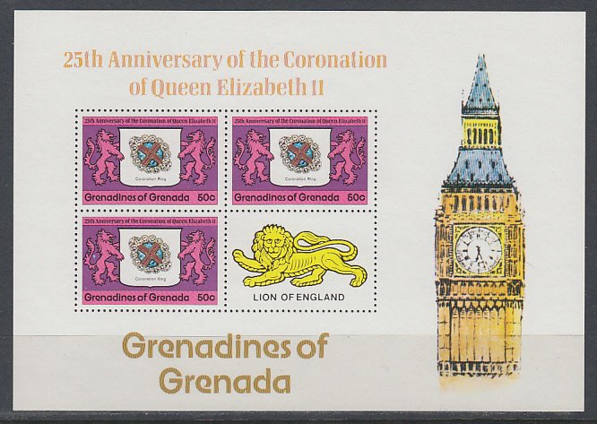 Grenada Grenadines 270-272 Footnoted Souvenir Sheets MNH VF