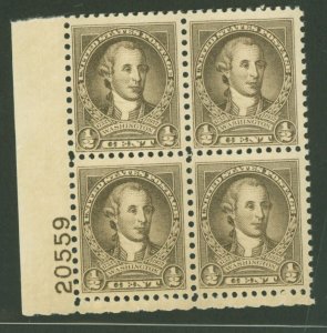 United States #704 Mint (NH) Plate Block