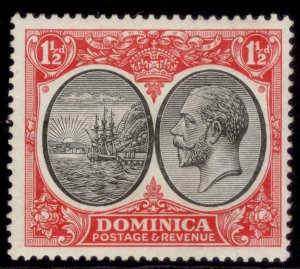 DOMINICA GV SG74, 1½d black & scarlet, M MINT.