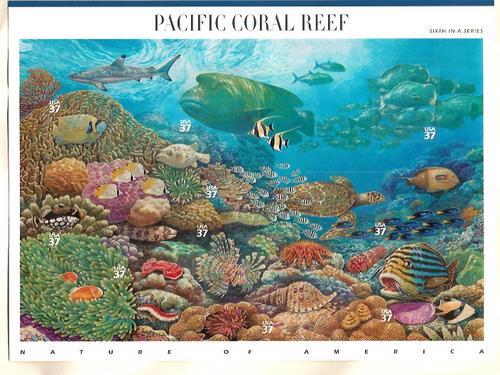 #3831 Pacific Coral Reef Full Sheet of 10 NH