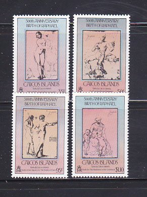 Caicos 32-35 Set MNH Art, Raphael Drawings (A)