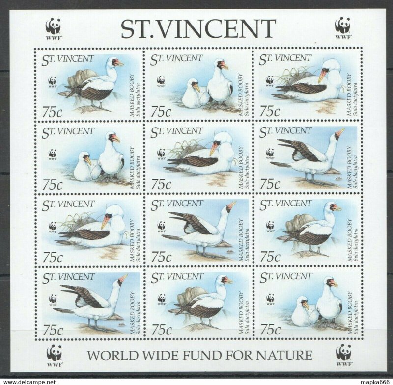 St.Vincent Wwf Fauna Birds Masked Bobby 1Sh ** Stamps Pk151