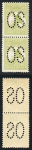 Australia SGO5 3d Die I and II in a Pair (bend die 2 M/M) 1st Wmk Perfin Large