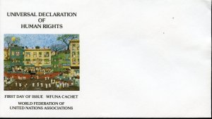 UNITED NATIONS WFUNA  1991 HUMAN RIGHTS ENVELOPE UNUSED CACHET BY RALPH FASANELA