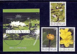 Slovenia 2007 Flower, Water Lily, Plant SPECIMEN  MNH ** 3V + M/s # 2217