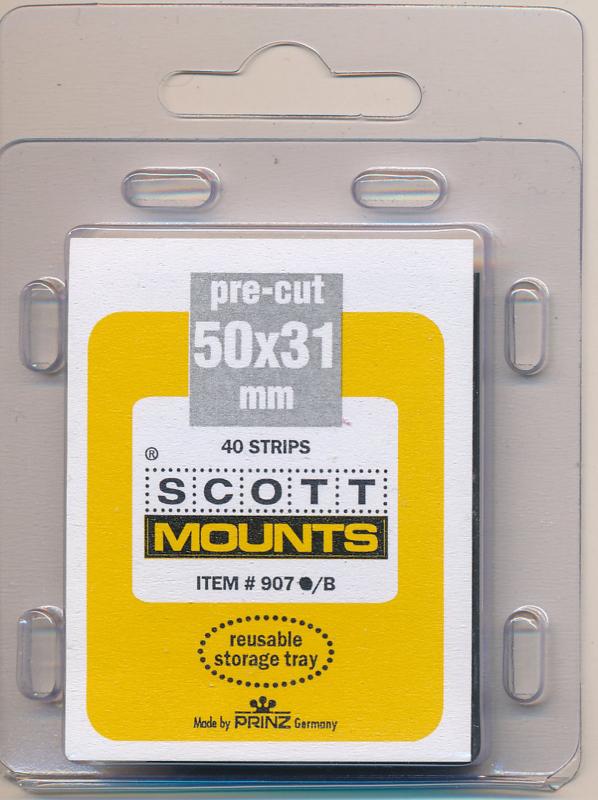 Prinz Scott Stamp Mount Size 50/31 mm - BLACK (Pack of 40) (50x31  31mm)  PRECUT