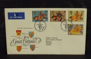 15455   GREAT BRITAIN   FDC # 724-727     Great Britons
