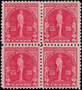 688 Mint,OG,HR/NH... Block of 4... SCV $4.30... Bottom pair are NH... VF/XF