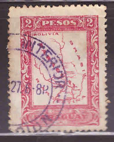 Paraguay Scott 255 Used map stamp