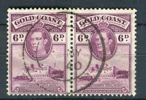 GOLD COAST; 1938 early GVI Pictorial issue fine used 6d. Pair,