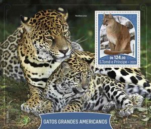 St Thomas - 2021 American Big Cats, Cougar - Stamp Souvenir Sheet - ST210502b