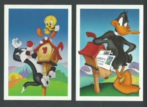 1997-2000 UX 281 Set Of 4 Mint Looney Tunes Postal Cards Preprinted W/20c Stamp