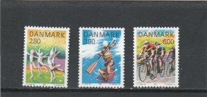 Denmark  Scott#  780-782  MNH  (1985 Sports)