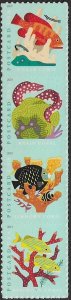 5363-5366 MNH Coral Reefs strip of 4 Postcard rate