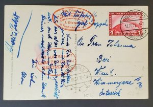 1931 Germany to Austria LZ Graf Zeppelin Real Picture Postcard Air Mail Cover