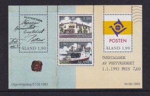 Aland islands   #72   MNH  1993  sheet autonomous postal administration