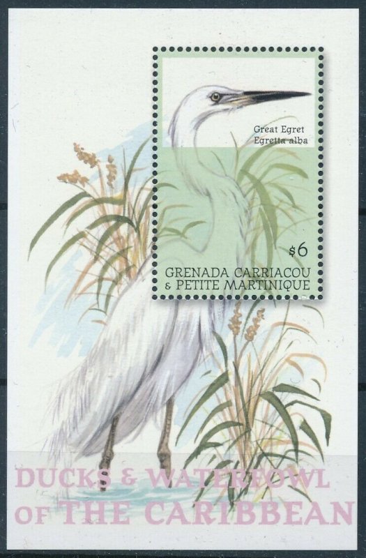 [108784] Gren. Carriacou & Petite Martinique 2001 Bird Great Egret Sheet MNH