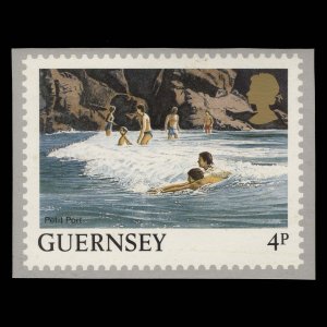 Guernsey 1984 (Variety) 4p Petit Port trial PHQ card ✔️