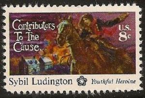 US 1559 Sybil Ludington Riding Horse 8c single MNH 1975